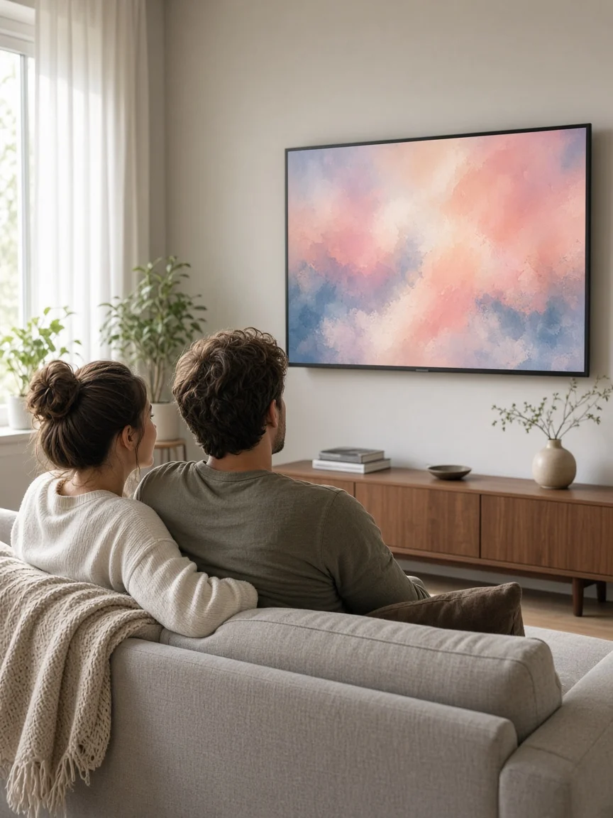 Friends watching TV together